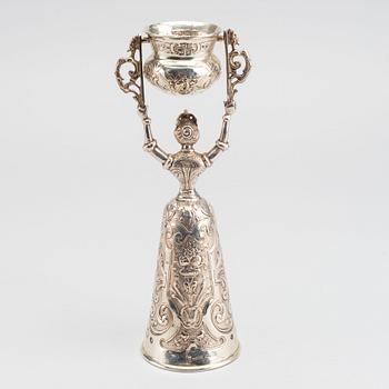 A German ca 1900 silver goblet, weight ca 237 gr.