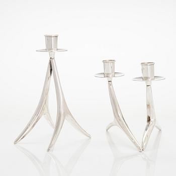 Anna-Greta Eker, two silver candlesticks, Auran Kultaseppä Oy, Turku 1958 and 1978.