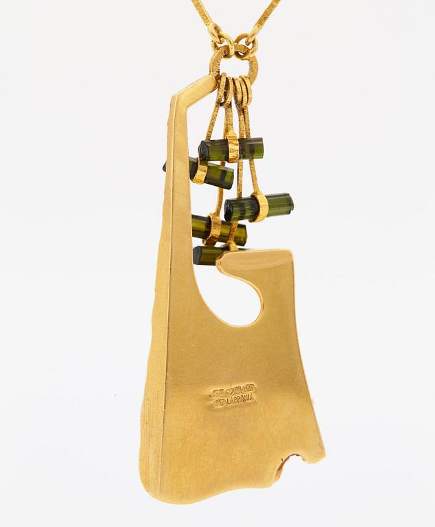 Björn Weckström, a necklace with pendant, "Rain in the mountains", Lapponia, Finland 1992, 18k.