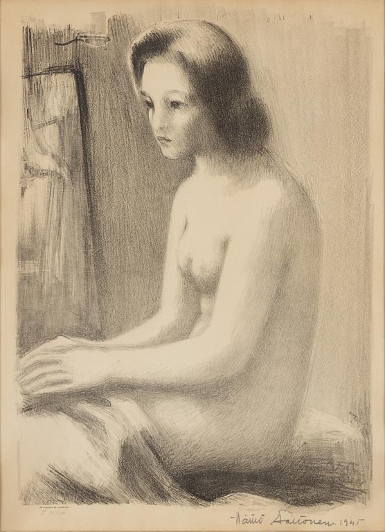 Wäinö Aaltonen, litografi, 1945, signerad 51/100.