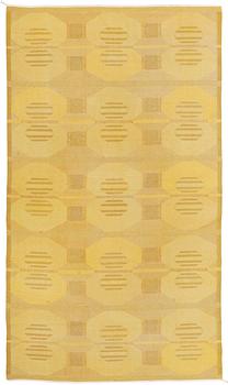 534. CARPET. Flat weave. 384 x 221 cm. Signed KH.