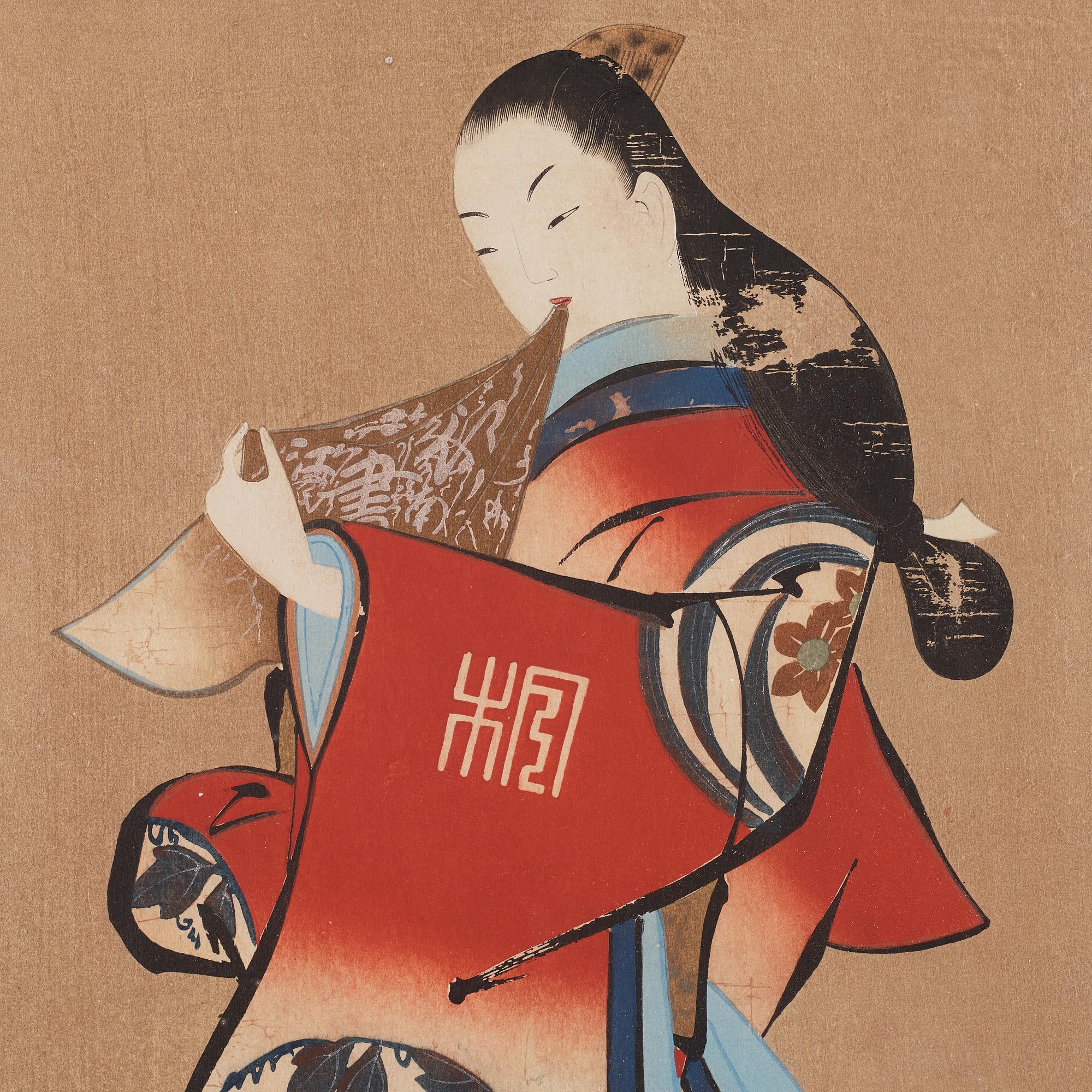 KAIGETSUDO (CHOYODO) ANCHI (act. 1711-36), efter, färgträsnitt. Japan, 1800-tal.