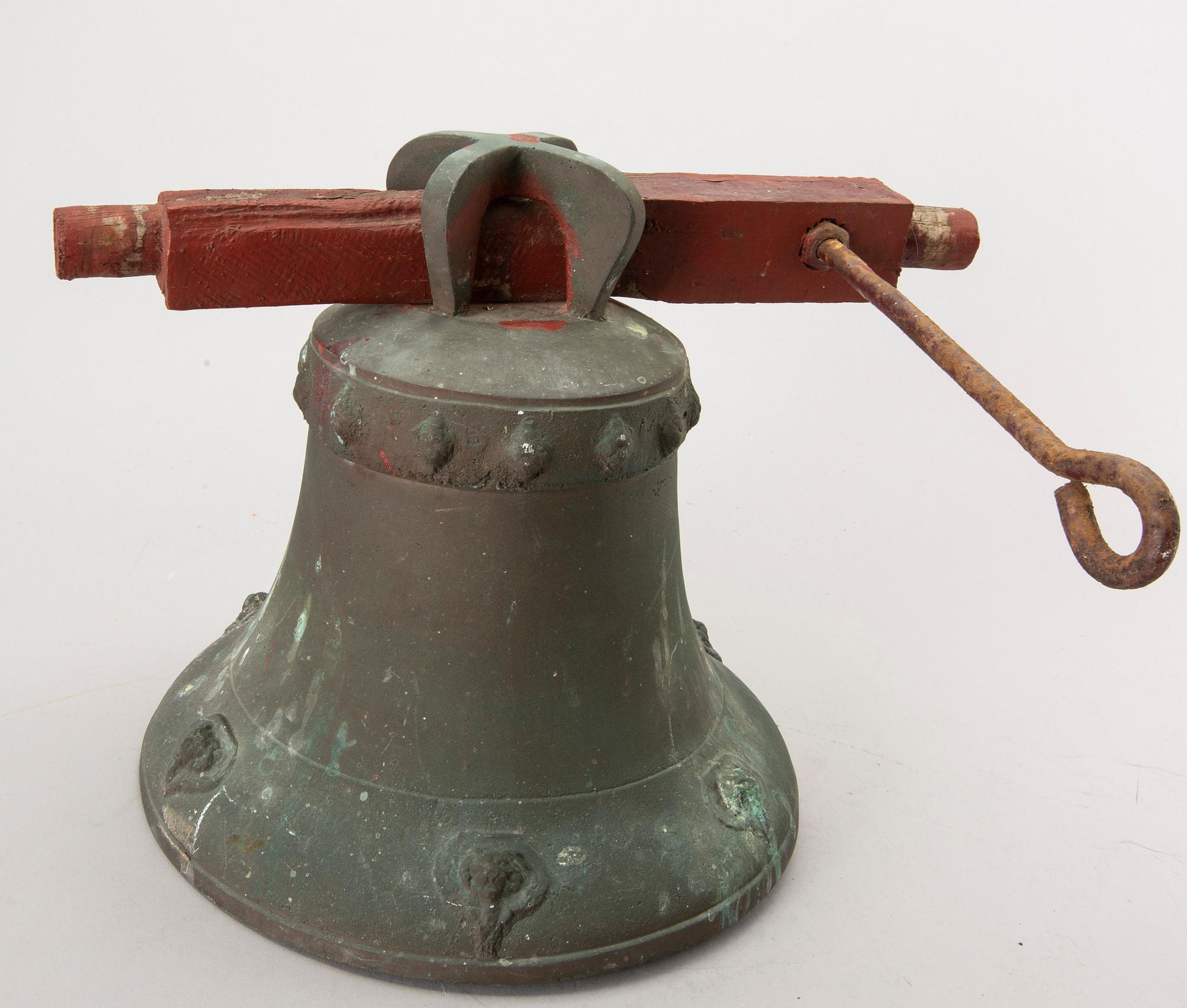 A bronze and iron bell, 19/20th century.