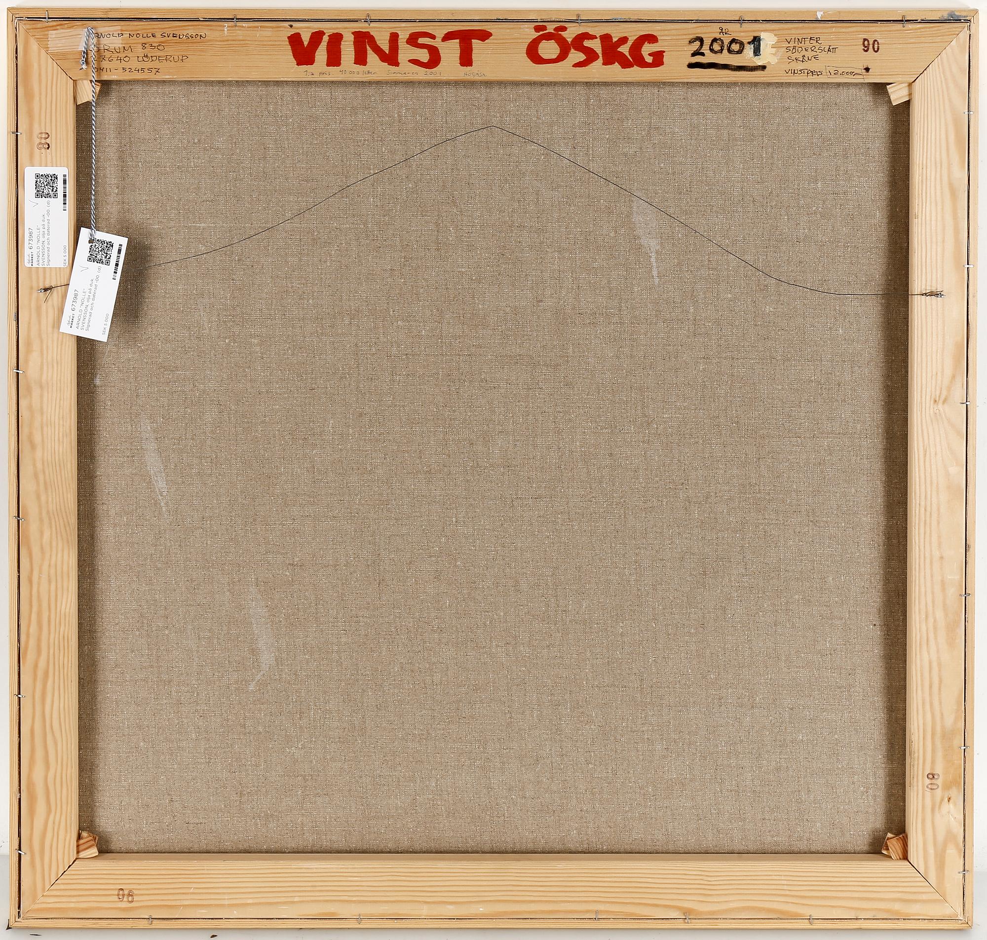 ARNOLD "NOLLE" SVENSSON, olja på duk. Signerad och daterad -00.