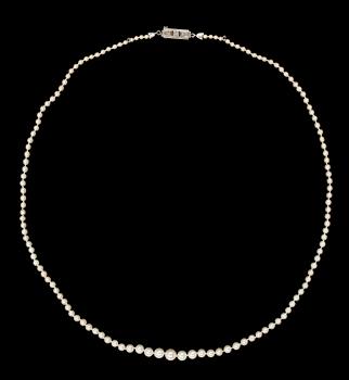 719. A natural pearl necklace, 1930's.