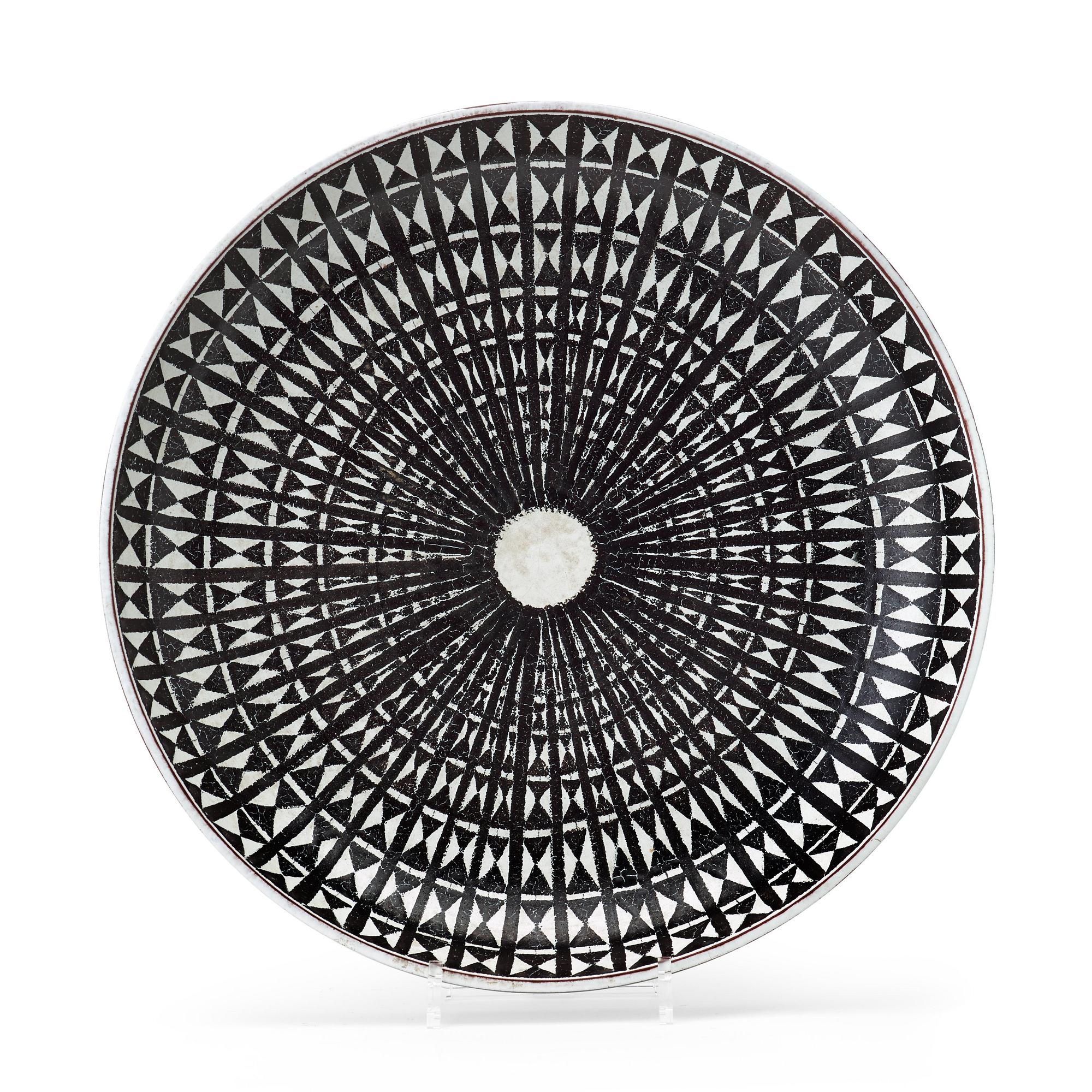 Stig Lindberg, a faience dish, Gustavsberg studio, Sweden 1954.