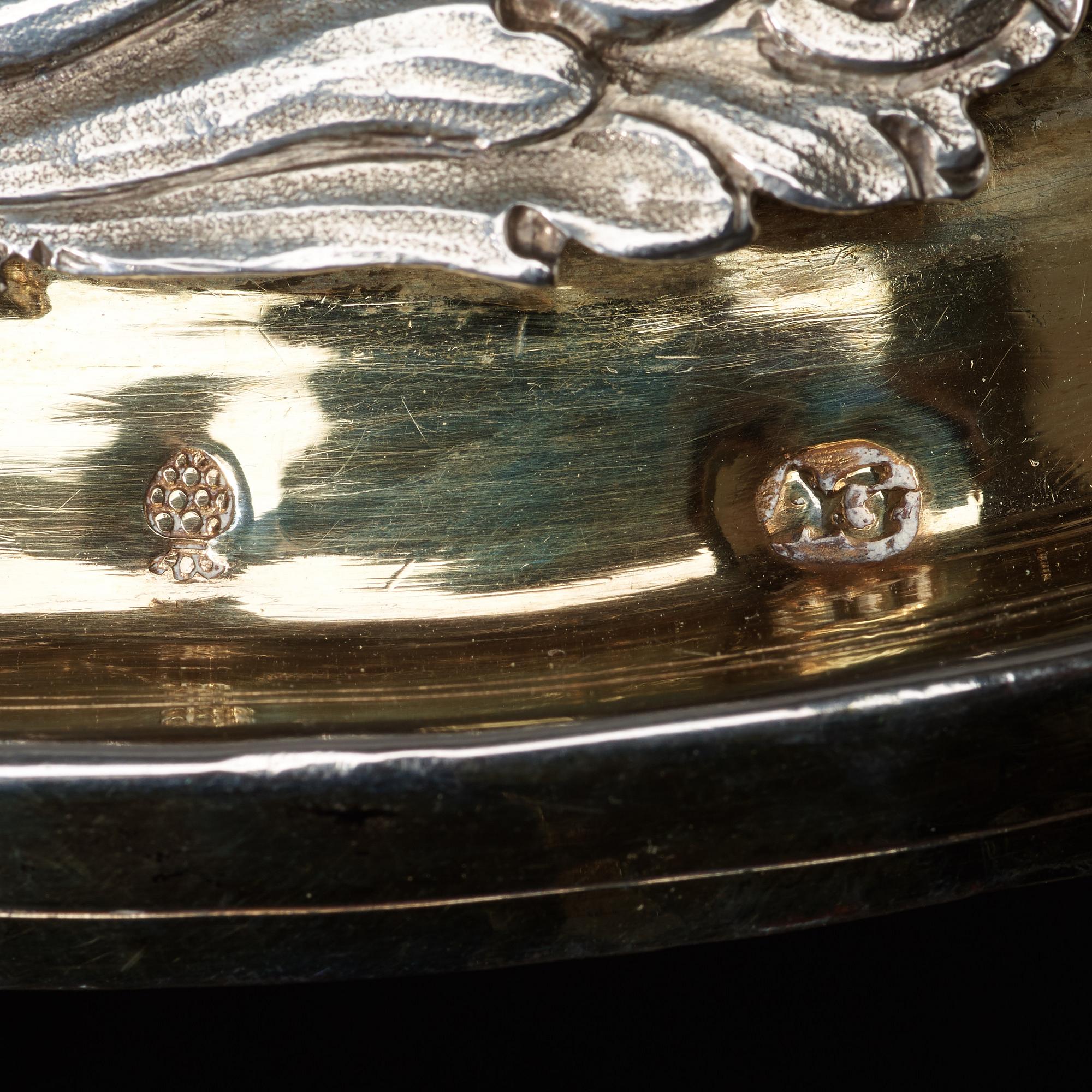 A German 18th century parcel-gilt beaker and cover, marks possibly of Antoni II Grill, Augsburg (1720-1734).