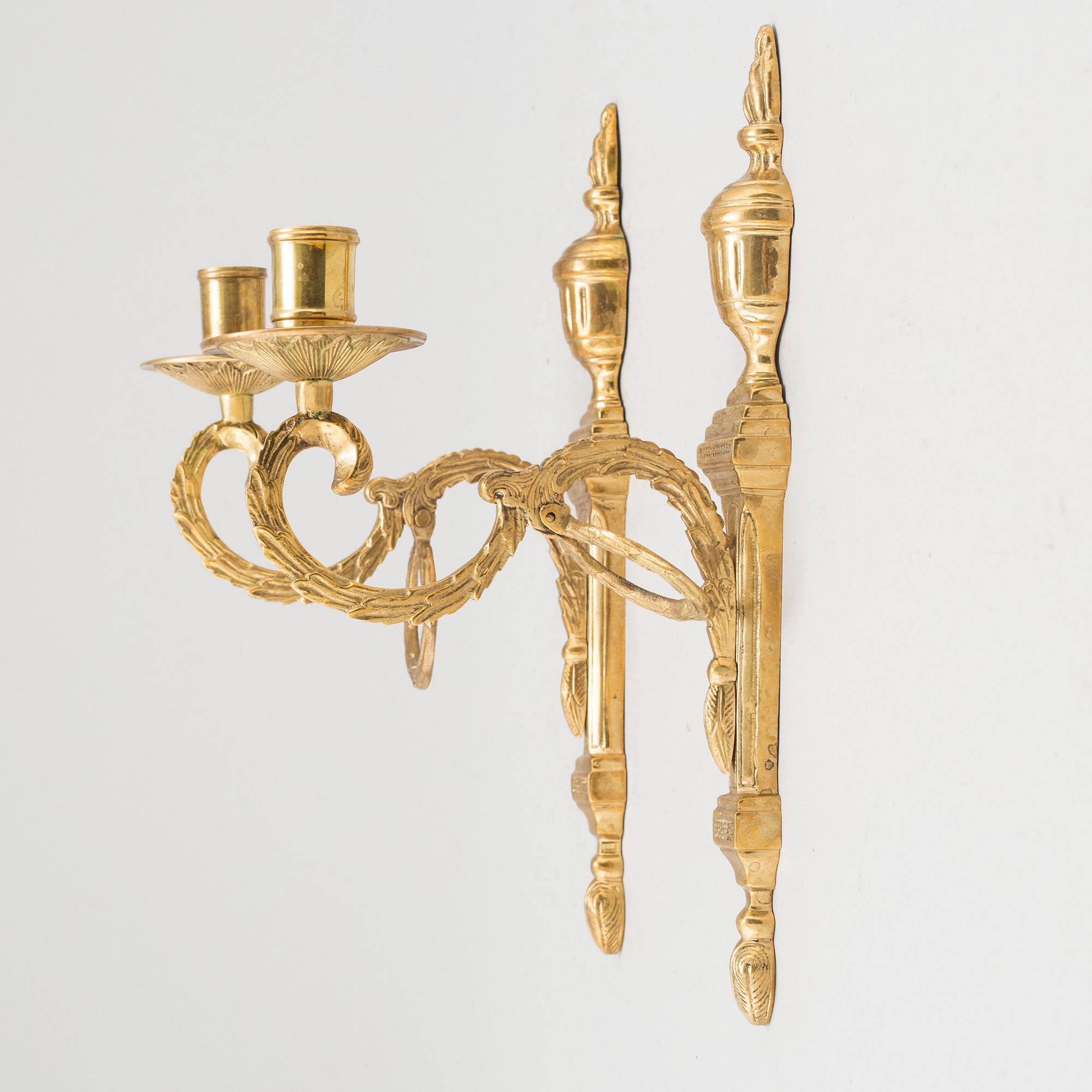 A pair of 'Törne' brass wall sconce from IKEA, 1990's.