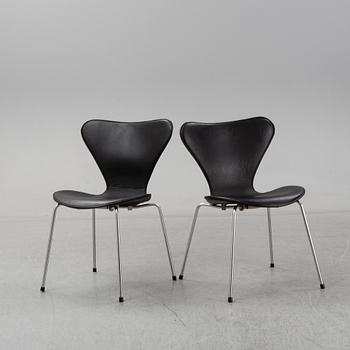 ARNE JACOBSEN, stolar, ett par, "Sjuan" för Fritz Hansen.