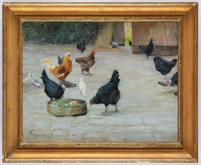 Carl Trägårdh, Pecking chickens.