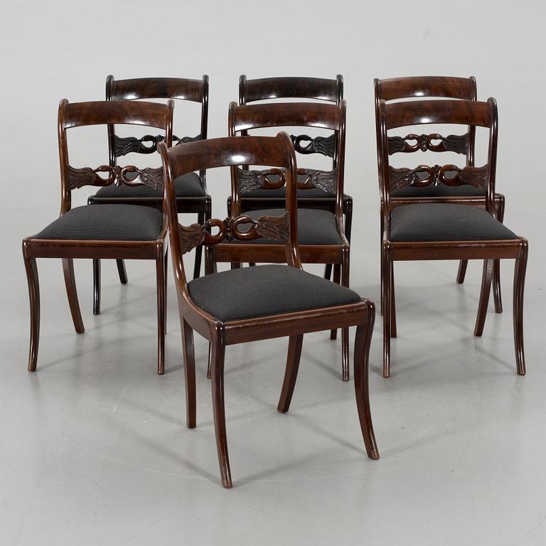 A SET OF 7 CHAIRS, first half of 20th century.