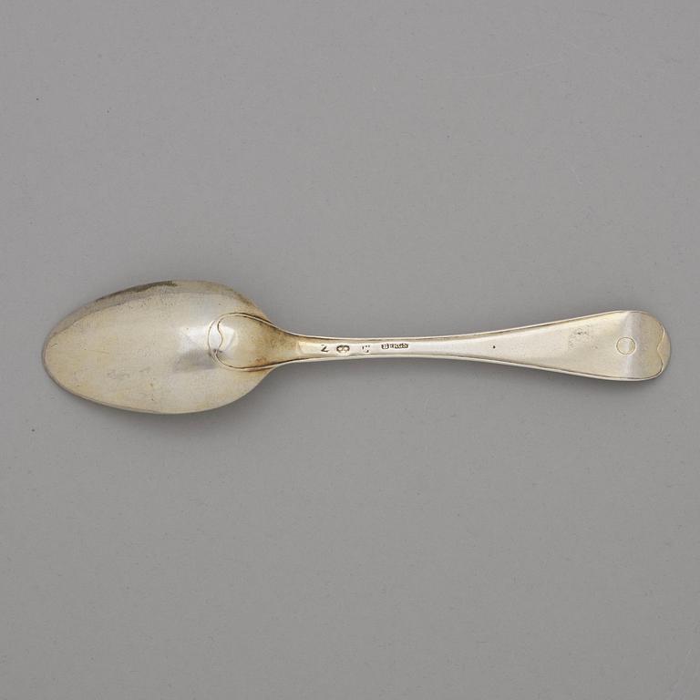 A Swedish 18th century silver-gilt large spoon, mark of Julius Marianus Bergs, Stockholm 1771.