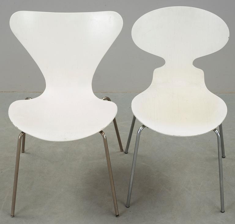 STOLAR, 2 st, "Myran" och "Sjuan", Arne Jacobsen, Fritz Hansen.