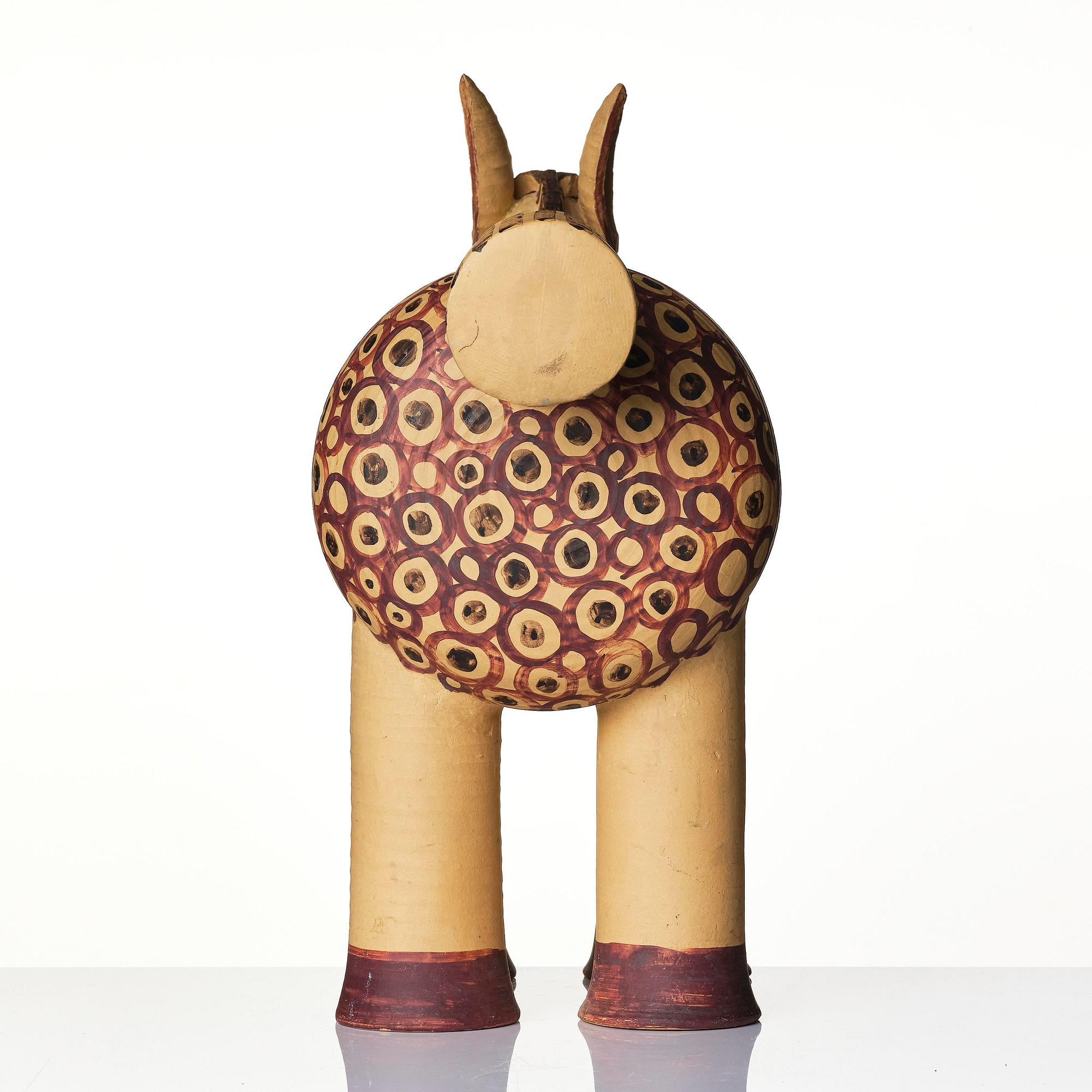 Lisa Larson, ”Mulåsna" (Mule), a rare stoneware sculpture from the "Afrika" series, Gustavsberg, 1968-1975.