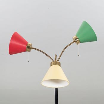 JOSEF FRANK, a brass and leather floor lamp model nr 2431.