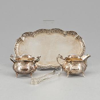 SERVISDELAR, 4 delar, silver, GEWE Silvervarufabriken AB, Malmö, 1959-60. Vikt ca 427 gram.