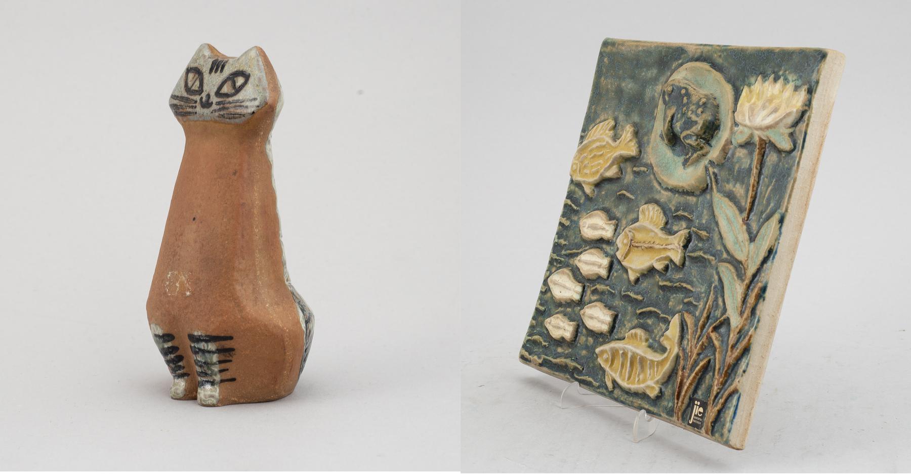Two Swedish stoneware pieces, including a figurine by Lisa Larson, second half of the 20th Century.