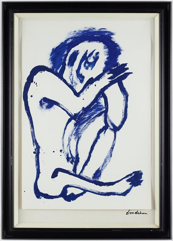 Bengt Lindström, acrylic on paper, signed with stamp, certified verso by Curt Aspelin, executed in the 2000s.