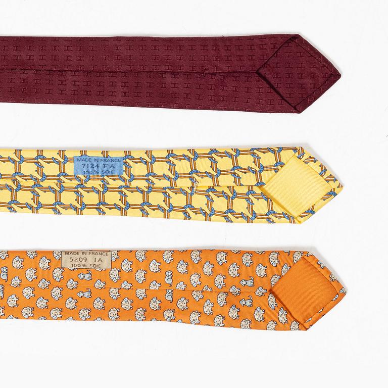 Hermès, ties, 3 pcs.
