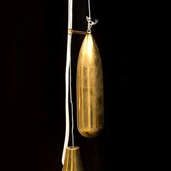 TAKLAMPA, mässing, 1900-tal.