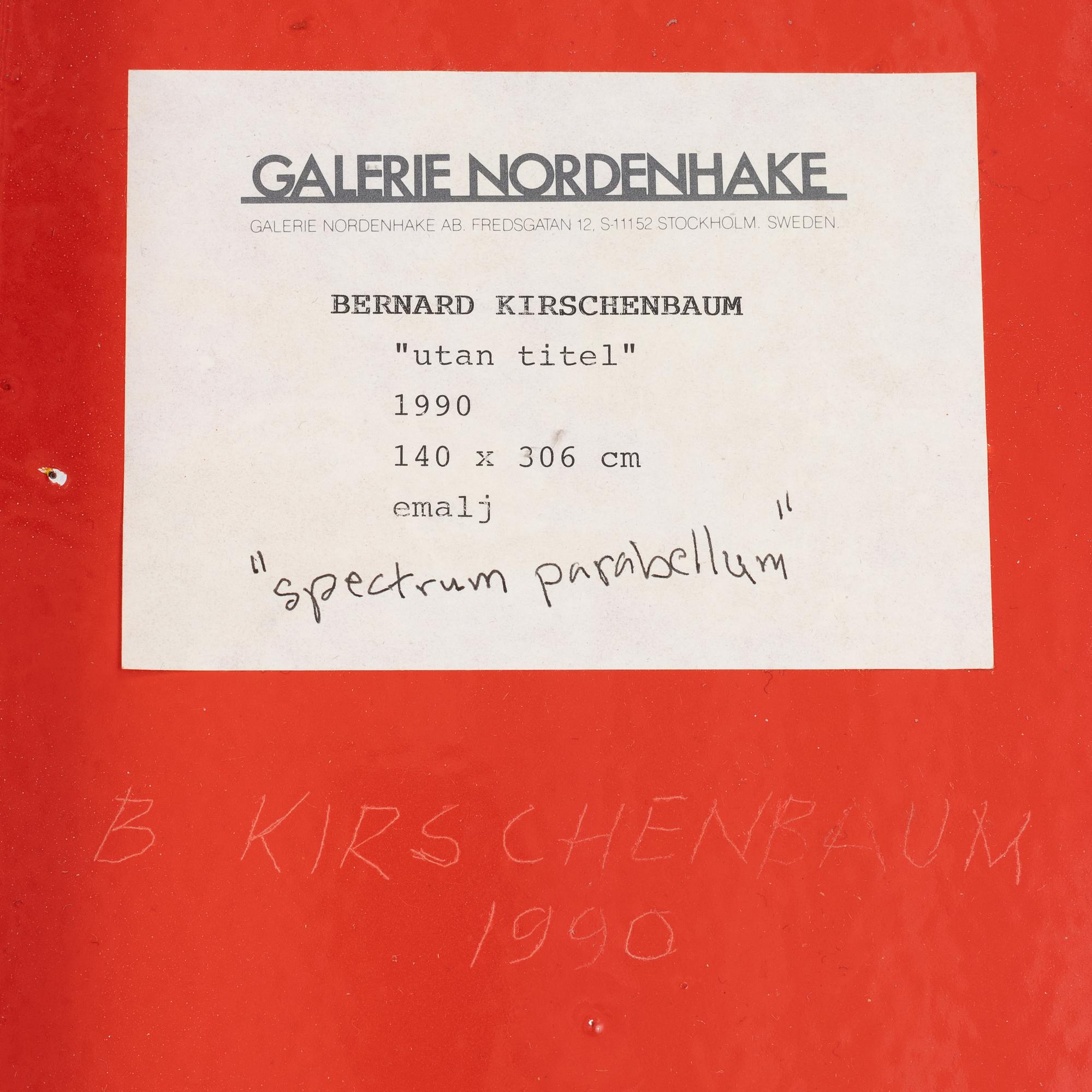 Bernard Kirschenbaum, "Untitled/Spectrum parabellum".