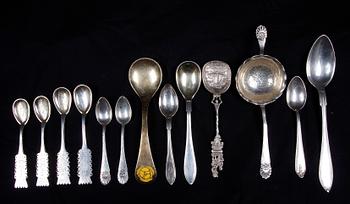 PARTI SILVER, ca 40 delar. Bla Georg Jensen. 1800/1900-tal.