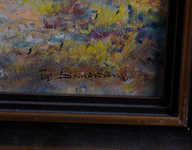 SANDSTRÖM, THERESIA. Olja på duk, sign.
