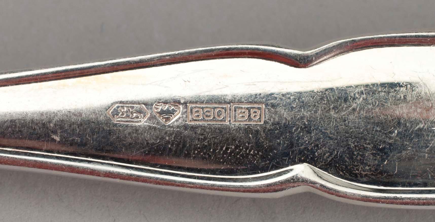 FISKBESTICK, 12+12, silver, Kultakeskus 1979. Tot. vikt ca 842,7 gr.