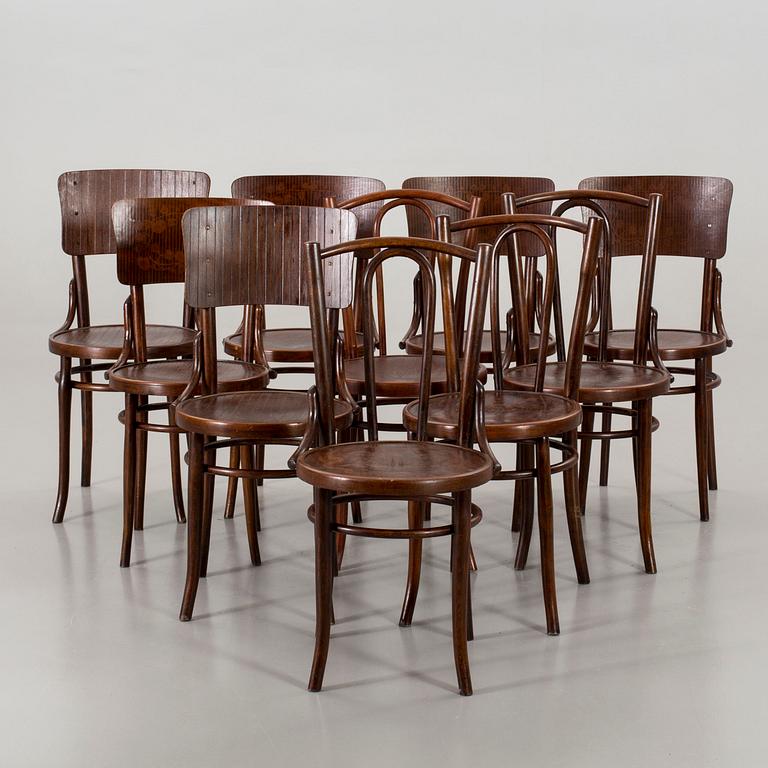 Ten chairs, Thonet-Mundus.
