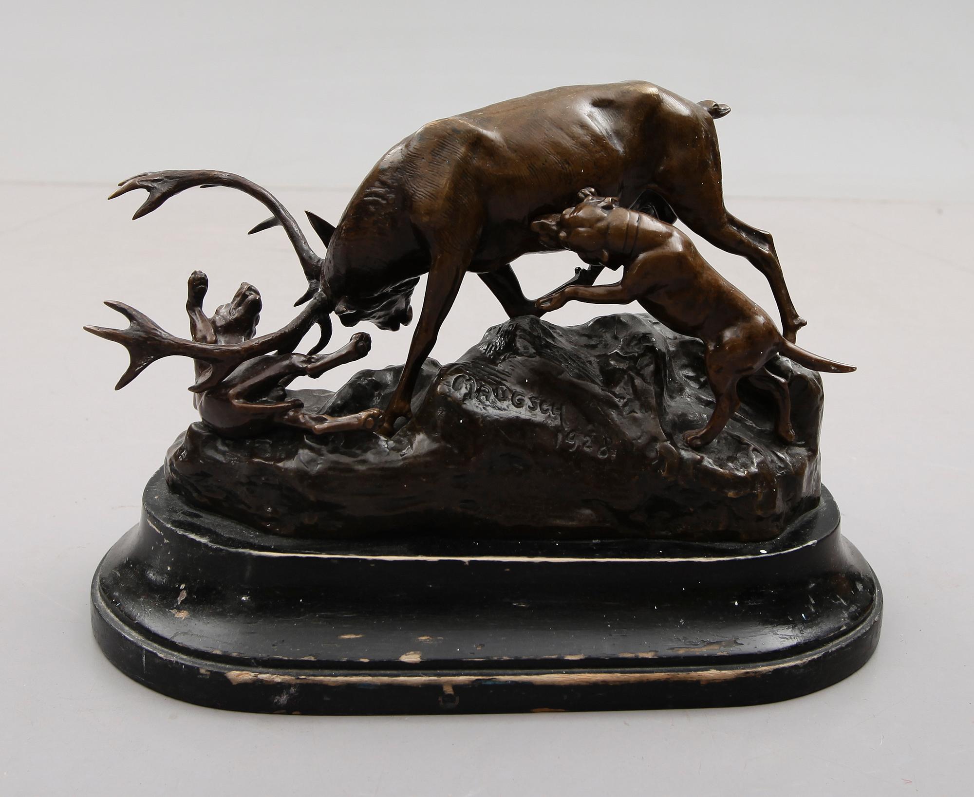GYULA MAUGSCH, skulptur, brons, signerad och daterad 1928.