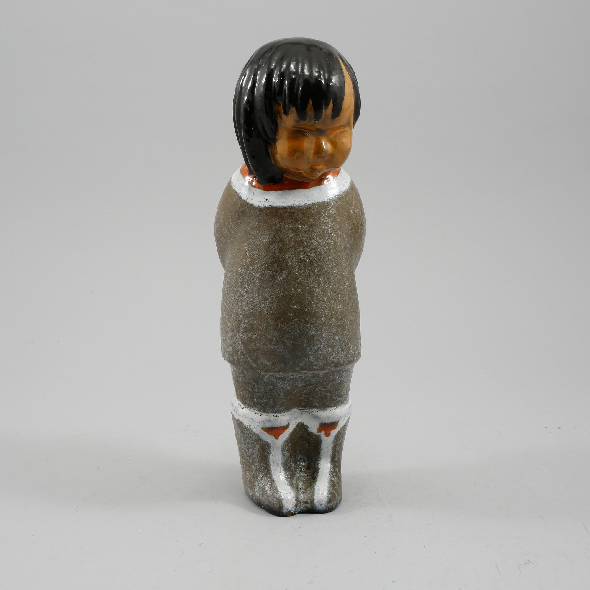 FIGUR, keramik, "Eskimå", Vicke Lindstrand, Upsala-Ekeby.