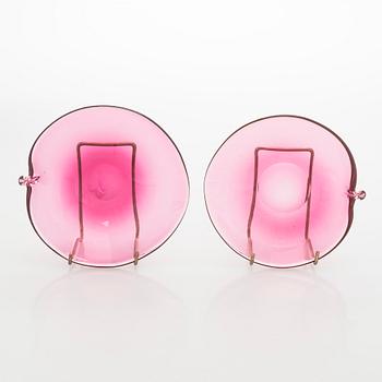 Marita Lybeck, Two glass bowls, Humppila Glassworks, the other one signed ML Humppila.