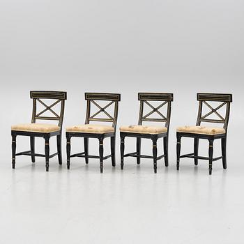Four chairs, 19th Century.