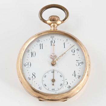 FICKUR, 14 k guld, Rementoir, 1900-talets första hälft. Vikt 30 g.
