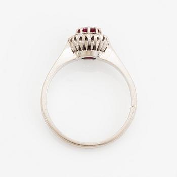 Ruby and brilliant cut diamond ring.
