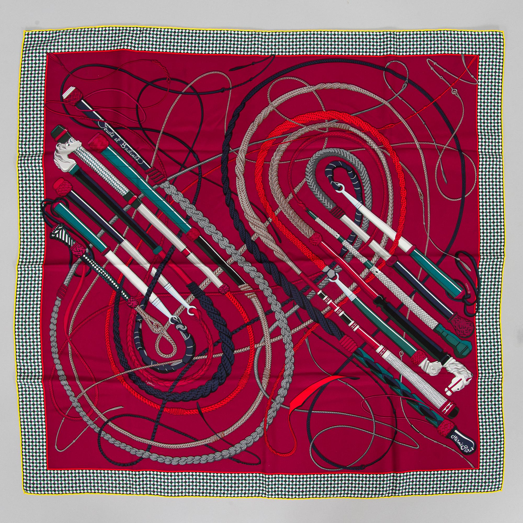 Hermès, scarf, "Fouets et Badines".