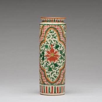 A Transitional wucai vase, 17th Century.