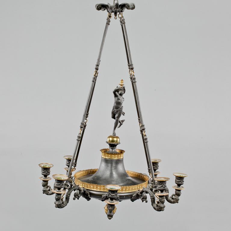 AMPEL, 1800-talets mitt/andra hälft. Höjd 75 cm.