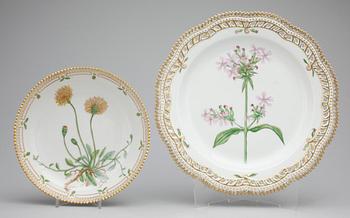 FAT samt SKÅL, porslin, "Flora Danica", Royal Copenhagen.
