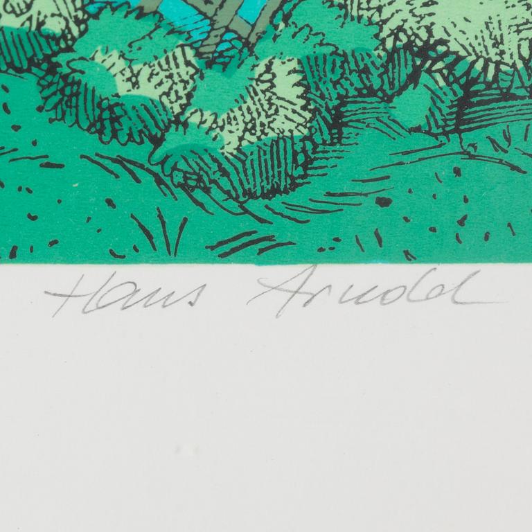 HANS ARNOLD, Färglitografier, 2 st, signerade och numrerade 229/360, 314/360.