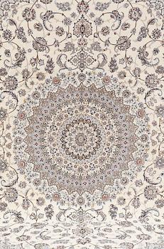A part silk Nain carpet s.k 6LAA, ca 408 x 304 cm.