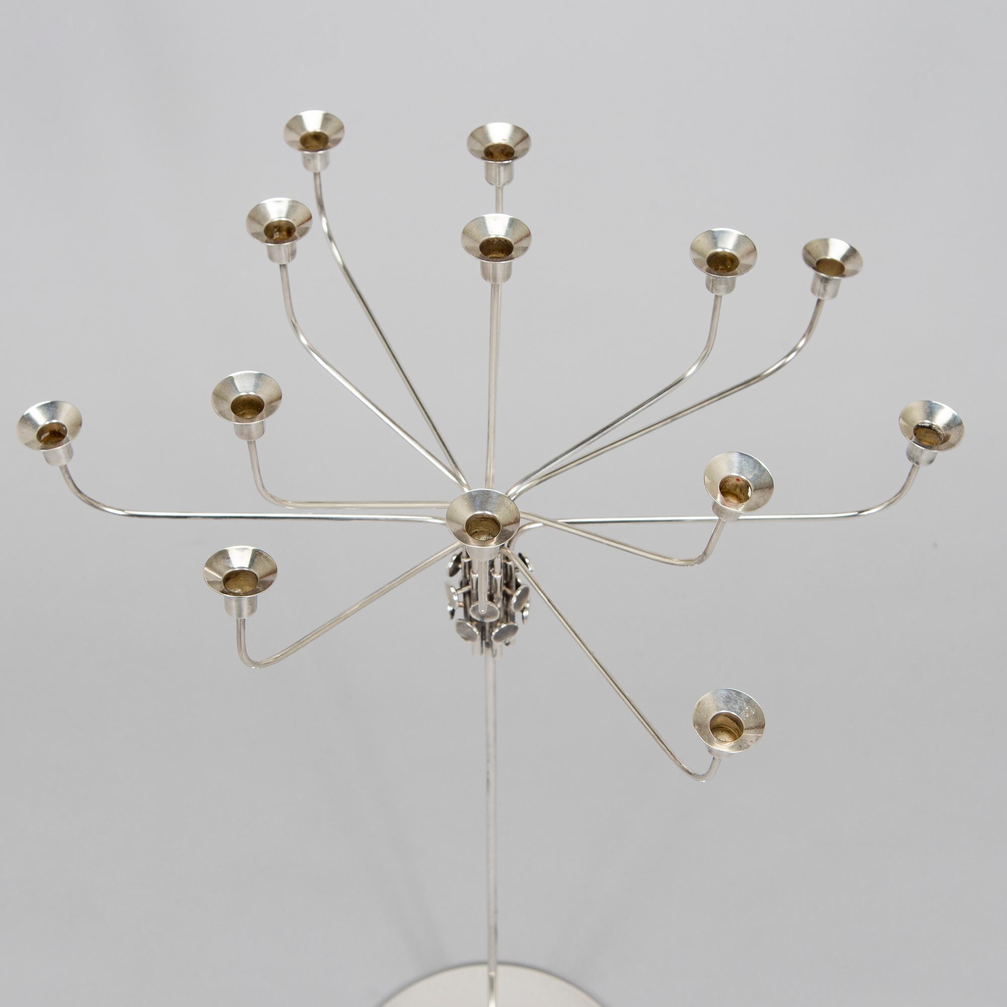 Tapio Wirkkala, kandelaber "TW412", silver Kultakeskus, Tavastehus 1985.