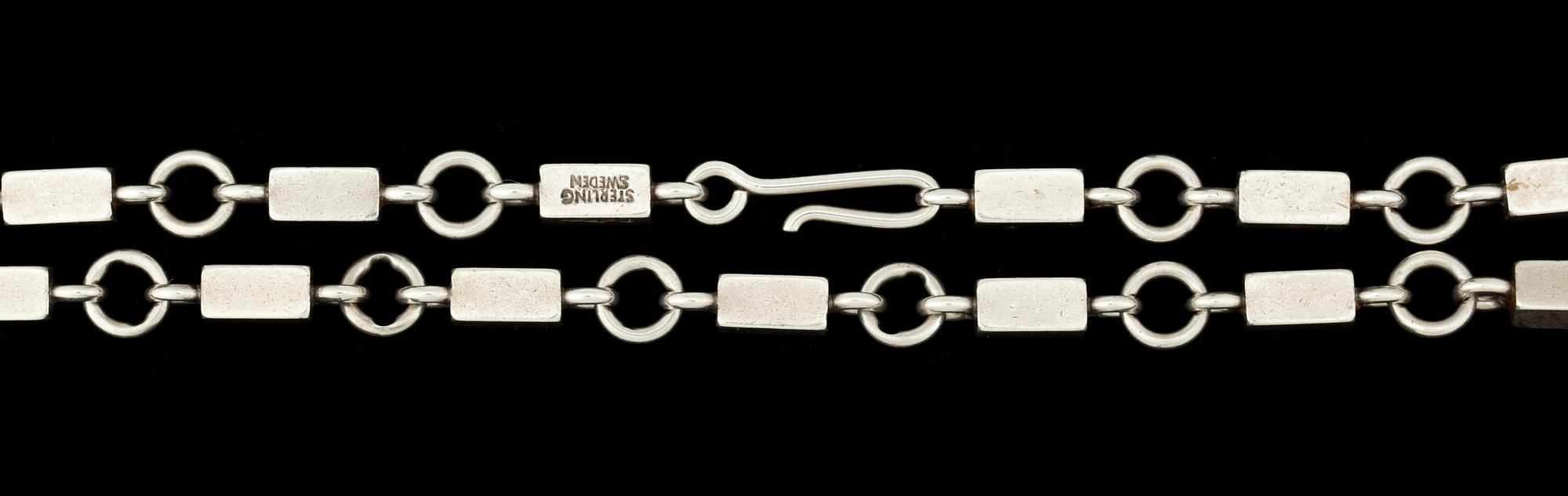 COLLIER, sterlingsilver, Wiwen Nilsson, Lund, 1960. Vikt ca 42g.