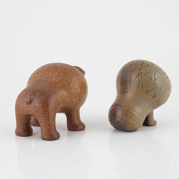 Lisa Larson, two figurines from Gustavsberg.