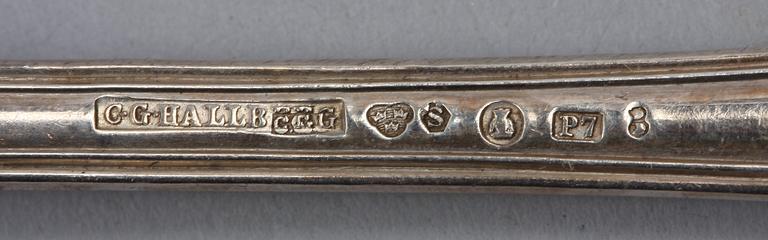 BESTICKSERVISDELAR, 23 st, silver, bla Per Oskar Fredrik Närman, Mariestad, 1800-1900-tal.