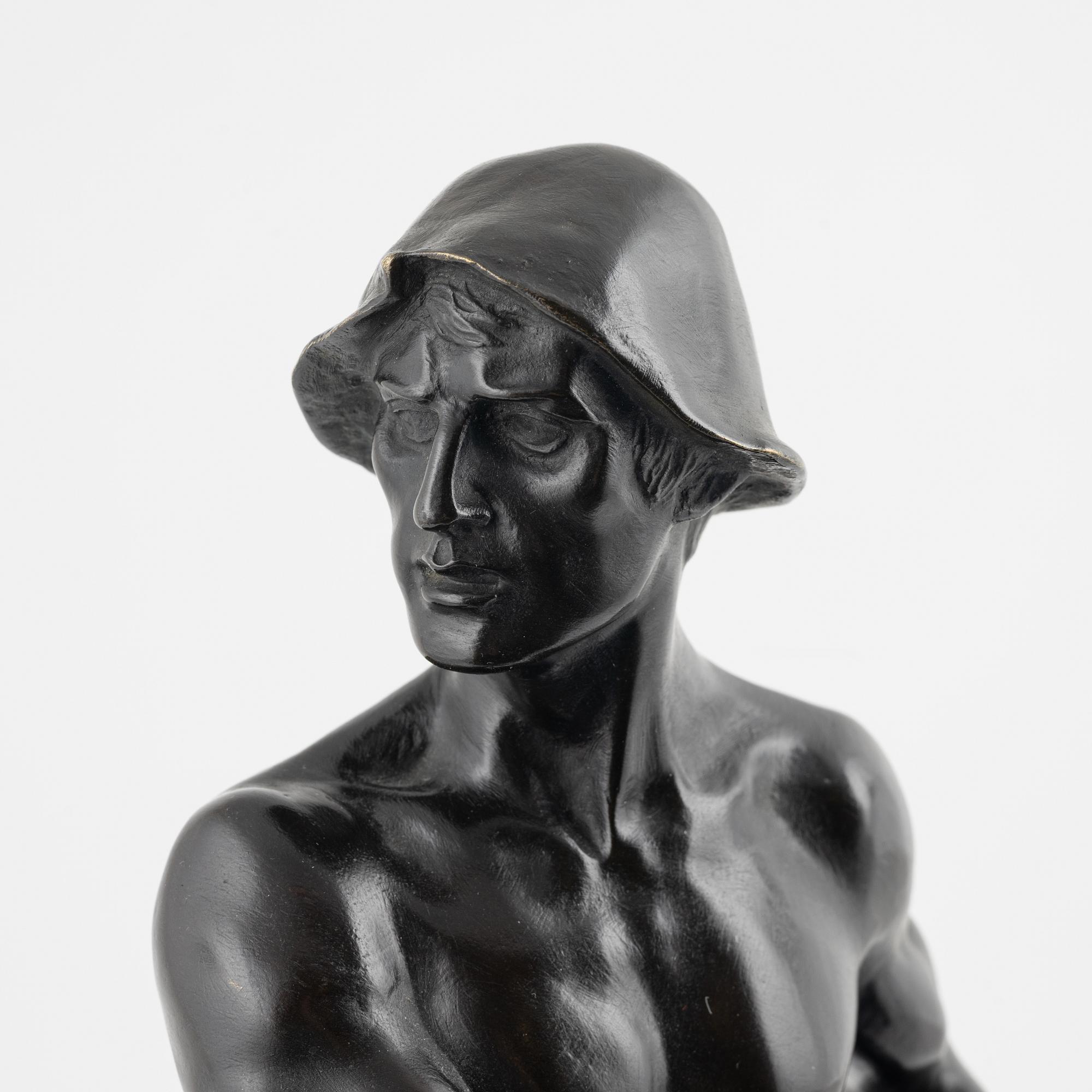 Franz Iffland, sculpture, signed, bronze, total height 45 cm.