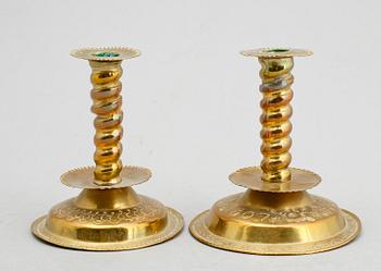 LJUSSTAKAR, 2 st, barockstil, 1800-tal.