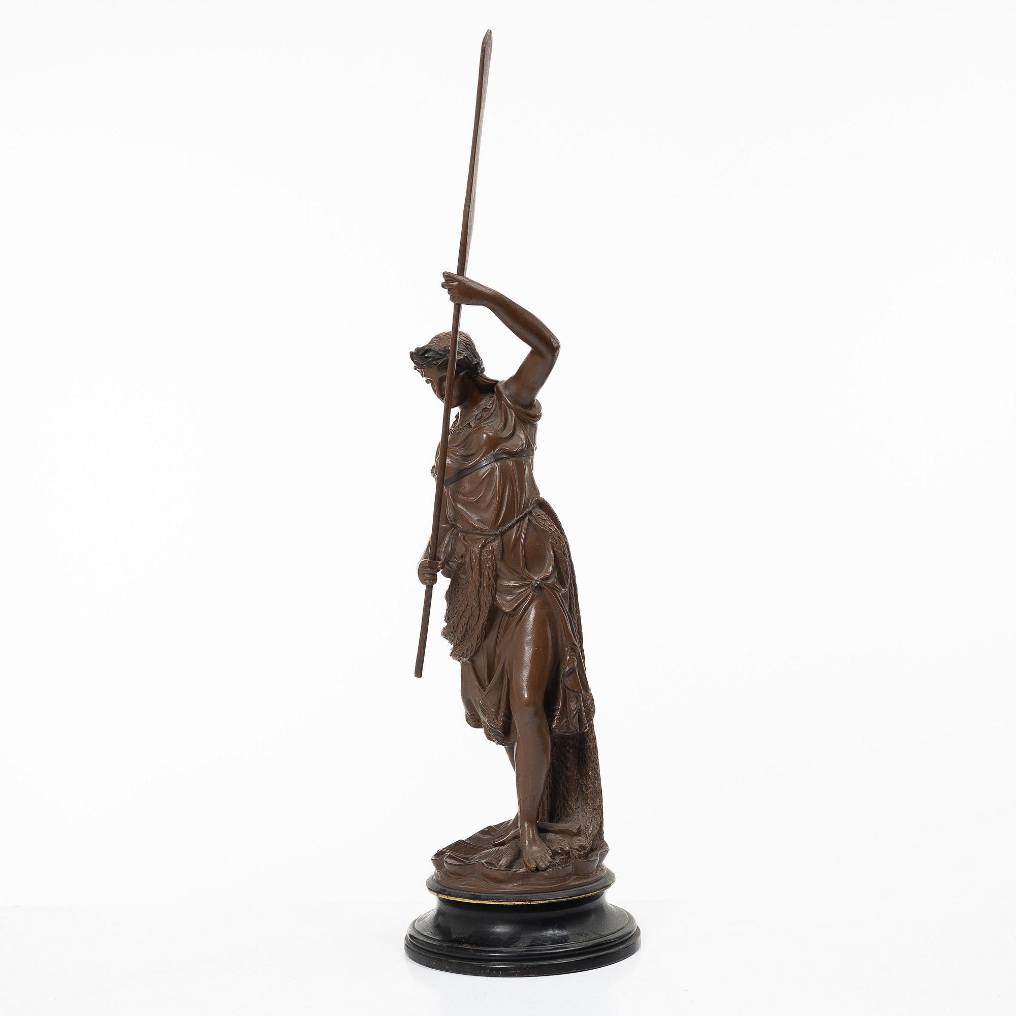 Decorative sculpture, "Britomartis", circa 1900.