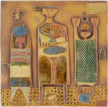 VÄGGRELIEF, stengods, Stig Lindberg, Gustavsberg.