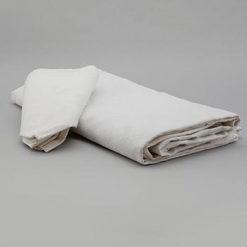 DUK SAMT SERVETTER, 7 st, linne, 1900-talets första hälft.